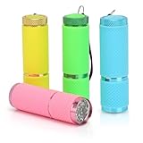 Yuragim Mini Taschenlampe, 4 Stück LED Torch Kinder, LED Lichter, Kleine Taschenlampe Kinder LED taschenlampe, Bunt Kindertaschenlampe Spielzeug für Camping, Notfälle, Outdoor