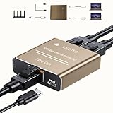 RJ45-Ethernet-Splitter, 1000 Mbit/s Ethernet-Splitter 1 zu 2, Netzwerk-Splitter mit USB-Stromkabel, [2 Geräte gleichzeitige Netzwerkfunktionen, Powerline-Netzwerkadapter-Stecker für Cat 5/5e/6/7/8