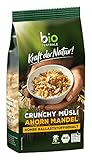 biozentrale Müsli Crunchy Ahorn-Mandel | 375 g knuspriges Bio Müsli | Ideal zum Frühstück und für den Müslibecher to go | vegan & ohne Palmöl