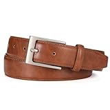 WHIPPY Herren Gürtel Ledergürtel Leder Gürtel klassischer Jeansgürtel für Männer 38mm breit,braun 110cm