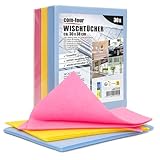 com-four® 30x Haushaltstücher - extrem saugfähige und strapazierbare Reinigungstücher aus Viskose - Allzweck-Wischtücher in 3 Farben - Wiederverwendbare Putztücher (30x38-30 Stück - 3 Farben)