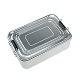 VOSMII Lunchbox 1000ML Aluminium Lunch Box Portable Lebensmittel Fruit Snack Lagercontainer Studenten Adult Bento Box for Outdoor-Camping-Picknick(Silver)