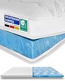 AM Qualitätsmatratzen Premium Gel Topper 200x200cm weich - Made in Germany - Gelschaum Topper 200x200 mit Lyocell Bezug & Antirutsch Funktion - Memory Foam Matratzentopper 200x200 extra hoch