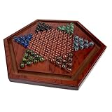 Milisten 1 Satz Holzschachbrett Kinderspielzeug Sechseck-Checker Lernspielzeug Für Brettspiele Pädagogischer Chinesischer Dame Chinesisches Damespielzeug Für Holz Dame Glas Brown