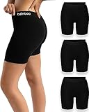 mehrstrumpf Damen Boxershorts Lang Radlerhose Nahtlos – Unter Kleider Rock AntiScheuern – aus Seidenweicher Bambusfaser – Atmungsaktiver als Baumwolle – Eco Freundliches Material (3 Pack) Schwarz L