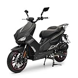 Motorroller Bad s Mattschwarz 125ccm Sportlich Roller Kraftradtrad 85 kmh