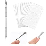 TIESOME Doppelkopf Nagelhautschieber, nagelhautentferner mit 100 Schleifpapier, Edelstahl Cuticle Remover, Maniküre Set für Nagelhaut Entfernen, Nagelschieber Werkzeug
