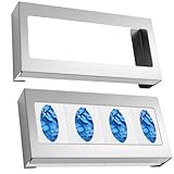 Blulu 2 Stück Handschuhfach-Halter/Spender aus Edelstahl, vierfach zur Wandmontage, Handschuhfach-Organizer (25,4 cm H x 53,3 cm B x 9,5 cm T)