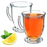 KADAX Kaffeegläser Set, 460ml, Teegläser aus Glas, Glühweingläser, Trinkgläser für Tee, Kaffee, Irish Coffee, Kaffeetassen mit Henkel, Cappuccino Gläser, Dessertgläser