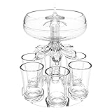 Schnapsgläser Spender | Schnapsgläser Set, Schnapsspender mit Gläsern, Schnapsspender, Cocktailspender, 6 Schnapsglasspender - Barwagen Ständer Zubehör ideal als Geschenk