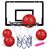 OSDUE Mini Basketballkorb Set, Basketballkorb Indoor für Kinder, Basketball Korb im Zimmer Wandmontage Mit 4 Balls, Basketballkörbe tür Set für Jungen Mädchen Outdoor Indoor, Geschenk zum Kindertag