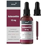 Astaxanthin Tropfen - 12 mg Astaxanthin pro 2-Tage Dosis - Hochdosiert & Vegan - 100% natürliches Astaxanthin - Hohe Bioverfügbarkeit - Laborgeprüft, 30 ml