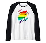 Gay Pride Flagge 3D Effekt Pride Gay LGBT Non Binary Raglan