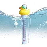 Genaues Schwimmbad-Temperaturmessgerät, Schwimmbad-Thermometer für Pool und Eisbad, digitales Thermometer für Poolwasser, leicht ablesbares Poolthermometer mit langem Seil für Pool