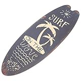 Garneck Vintage Türschild Holz Wandschild Sommer Strand Holzschild Landhaus Nautische Dekoration Wohnzimmer Surfbrett Wanddeko Bar Türdeko Surfboard Haustür Mittelmeer Deko Anhänger