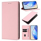 GoodcAcy Hülle für iPhone 12 Pro Max, Stoßfestes PU Leder Handyhülle Lederhülle Klapphülle mit Kartenhalter und Standfunktion Flip Leather Wallet Phone Cover. rosa