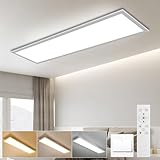 LEOEU LED Panel Deckenleuchte 120x30CM, Deckenlampe mit Fernbedienung 40W 4800LM, Deckenlampe Dimmbar 3000K - 6500K, Deckenleuchte Büro mit Speicherfunktion, Deckenpanel für küche Wohnzimmer