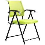 Ergonomischer, faltbarer Bürostuhl mit Armlehnen, gepolsterte Netzrückseite, bequemer Sitz, ideal für kleine Räume und Computertische, Grün