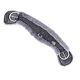 Merauno® Lammwolle Western Mondgurt Sattelgurt, aus Qualitäts Merino Lammwolle, Spezielle Anatomisch Konkave Form, für Bessere Rutschfestigkeit. (Anthrazit-Schwarz,70cm)