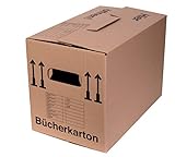 20 x Bücherkarton Umzugskarton Aktenkarton 500 x 300 x 350 mm bis 40 kg mit stabiler starker Doppelwelle, Menge wählbar von 5 bis 240 Stück