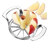 munloo Apfelschneider, 12 Klingen Apfelschäler, Apfelentkerner, Apfelausstecher, Melonenschneider, Apfelteiler 10 cm Obstschneider mit Edelstahl ideal für Äpfel und Birnen