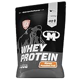 Mammut Nutrition Whey Protein Pulver Mango Passion Fruit – 1kg – 27g Protein pro Portion – Eiweißpulver mit hohem BCAA-Anteil – Perfekte Löslichkeit in Wasser & Milch – Ideale Zwischenmahlzeit