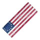 Yogamatte im Vintage-Stil, Motiv: Betsy Ross-Flagge, bedruckt, dick, 1 mm, rutschfest, mit Tasche, 180 x 66 cm