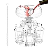 Schnapsglasspender Set, Schnapsglas Spender mit 6 Gläsern und Halter, Getränkespender, Cocktail Spender, für Arten von Partys