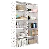 diceevil 5-stöckiges vertikales Schrankregal mit Stofftuch auf der Rückseite,weireihig,modular,würfelförmig,für Wohnzimmer,Schlafzimmer,Büro,Kinderzimmer