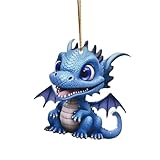 Infrarot Heizstrahler Terrassenstrahler Entzückender 2D-Weihnachtsschmuck mit fliegendem Drachenbaby, einzigartige Form Bezauberndes Design, das der Weihnachtsatmosphäre einen Schwarze (O, One Size)