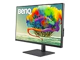 BenQ PD3205U Grafiker Monitor (AQCOLOR Technologie, 32 Zoll, 4K UHD, IPS, USB-C Charging, DP / HDMI, KVM,Hardware kalibriert, Höhenverstellbar), MacBook kompatibel, Schwarz