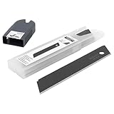 wolfcraft Abbrechklingen PRO SHARP, 25 mm - 5 schwarze, extrascharfe Klingen für Abbrechklingen-Messer - 4209000