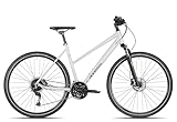 Axess Veris Cross Trapez | Crossbike | Damenfahrrad | 27-Gang Schaltung | Hydraulische Scheibenbremsen, Farbe:matt Grey, Rahmengröße:56 cm