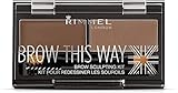 Rimmel London Brow This Way Augenbrauenpuder-Modellierset, gepflegtes Finish und ultimative Präzision mit Duo Compact Formula, mittelbraun, Puder 0,04 oz, Wachs 0,03 oz