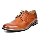 Bruno Marc Herren Anzugschuhe Klassischer Business Lederschuhe Schnürhalbschuhe Derby Oxfords Hochzeit Schuhe PRINCE-16, BRAUN,43EU