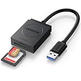 UGREEN SD Kartenleser USB 3.0 SD TF kartenlesegerät SD Card Reader SD Karten Adapter 2 Slot Speicherkartenleser für SDXC, SDHC, SD, MMC, RS-MMC, Micro SDXC, Micro SD, Micro SDHC (Schwarz)