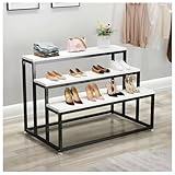 Metall-Präsentationsständer Für Schuhe Und Handtaschen, Gestufter Verkaufsständer Für Bekleidungsgeschäfte, Moderner Stehtisch Als Präsentationsfläche, Verkaufsregale Für Schuhe(Schwarz,120x72x80 cm)