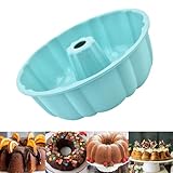 LANYOTA Gugelhupfform Silikon, Ø 25 cm Kuchenform, Gugelhupf Backform Muffinförmchen Cupcake Kuchenform, Groß, Silikon, perfekte Backformen für Kuchen, Götterspeise, Gelatine, Brot (blau x1)