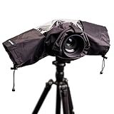 Lens-Aid Regenschutzhülle für Canon/Sony/Fujifilm/Nikon Kamera mit Objektiv: DSLR Rain Cover wasserdicht mit Ärmeln auch bei Schnee Staub Sand und Wind