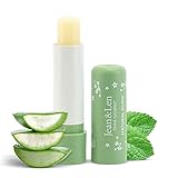 Jean & Len Feuchtigkeitsspendender Lip Balm Bio-Aloe Vera & Minze, bewahrt die Lippen vor dem Austrocknen, verfeinert mit Bio-Aloe Vera & Sheabutter, Lippenpflege, ohne Palm- & Mineralöl, vegan, 4,7 g