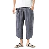 Hose Herren Freizeithose Atmungsaktiv Leinenhosen Leichte Sommerhose Comfort Lang Hautfreundlich Strandhose Schnelltrocknend Cargohose Loose Mit Kordelzug Loungehosen M-5XL