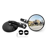 YANGUN Motorrad Spiegel, 2 Stück Motorrad Rückspiegel, Runde Lenkerendenspiegel, E24 Geprüft, Kompatibal mit die meisten Motorradmarken, Runde MotorradSpiegel für Scooter, ATV, Quad, Roller (Kreis)