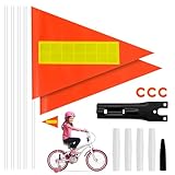 Fahrrad Wimpel, Sicherheits-Fahrradwimpel Kinder 180cm Fahrradwimpel Verstellbare, Reflektierender Fahrradfahnenwimpel, für Kinderfahrräder (Orange)
