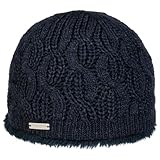 Seeberger Landesta Faux Fur Edge Strickmütze Damenmütze Wintermütze Beanie Damen - mit Futter Herbst-Winter Winter - One Size dunkelblau