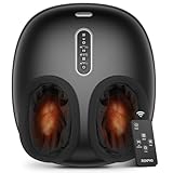 RENPHO Fußmassagegerät mit Wärme [2025 Upgrade], Shiatsu Fußmassagegerät für Plantarfasziitis, 3 Luftkompressionsmodi und -stufen, Geschenke für Frauen und Männer, Schwarz