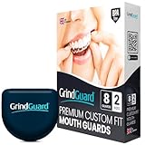 GrindGuard® Zahnschutz für Erwachsene gegen Bruxismus, Zusammenpressen und Kiefergelenkentlastung, 8 Zahnfleischschutz (2 Größen) und Aufbewahrungsetui, 8 Stück