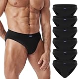 FALARY Männer Slip 6er Pack 100% Baumwolle Unterhosen Herren Unterwäsche Sport Basic Schwarz XL
