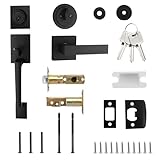 Moderner quadratischer Türgriff, verstellbarer Riegel und Schloss, Türgriff, kein Eingang und Haustürgriff, einfache Installation