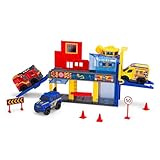 Dickie Toys - Micro SOS Auto-Station - Rettungsstation mit 3 Mercedes-Benz Spielzeugautos (Polizei, Feuerwehr und Krankenwagen), Funktionen & Spiel-Zubehör, Auto-Spielzeug für Kinder ab 3 Jahre