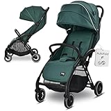 Lorelli Kinderwagen Quick, Sport Buggy klein zusammenklappbar, Einhand-Klappsystem in Sekunden, Nur 8,4 kg, Kompakter Sportsitz bis 22kg, Sitzbuggy, Baby Reisebuggy, Verstellbare Rückenlehne, grün